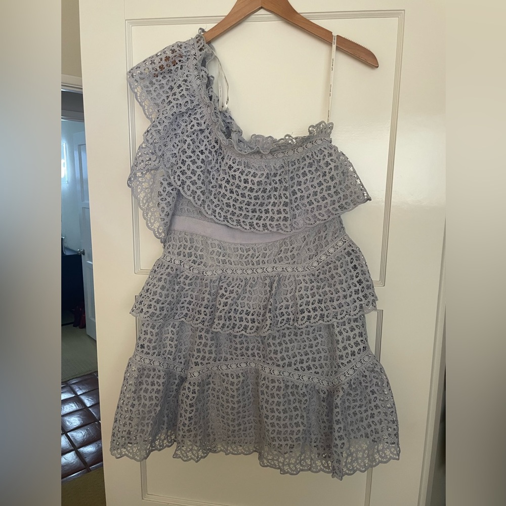 Self-Portrait One Shoulder Organza Ruffle Mini - Picture 5 of 5